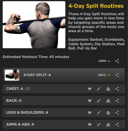 4-Day Split- Routine A - Back