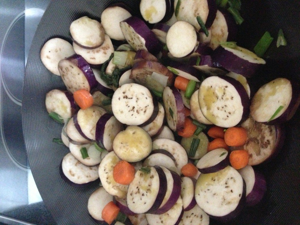 Eggplant, Carrots, Green Onion